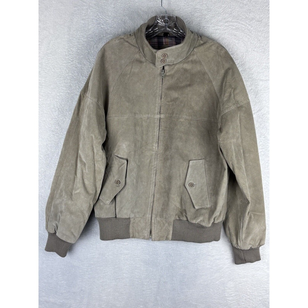 COOPER Men's Genuine‎ Leather Bomber Jacket Tan Size M